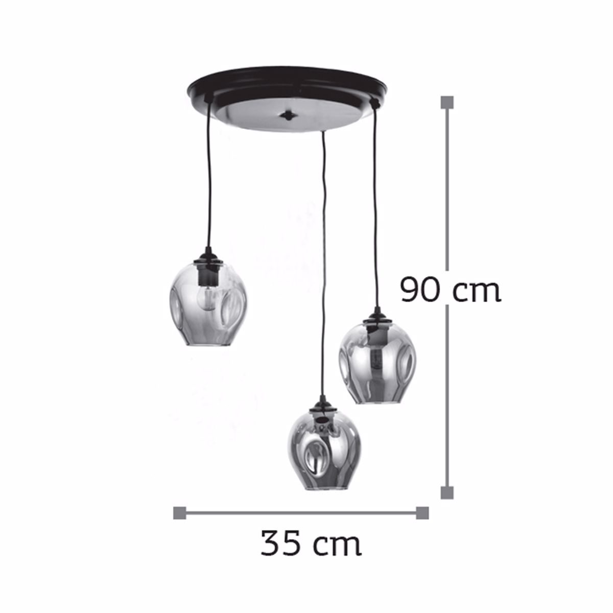 Kremasto fotistiko apo nikel mat metallo kai diafano Gyali se rozeta 3XE27 D:30cm (4474-3-NM)